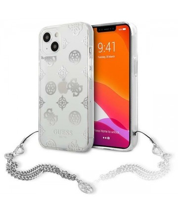 Guess GUHCP13SKPESI iPhone 13 mini 5.4" silver/silver hardcase Peony Chain Collection