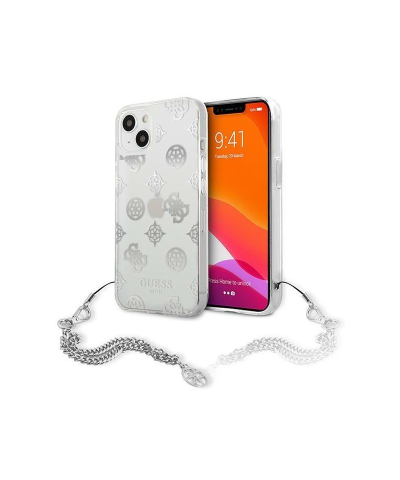 Guess GUHCP13SKPESI iPhone 13 mini 5.4" silver/silver hardcase Peony Chain Collection