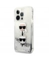 Karl Lagerfeld Liquid Glitter Karl&Choupette Head case for iPhone 13 Pro Max - silver