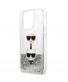 Karl Lagerfeld Liquid Glitter Karl&Choupette Head case for iPhone 13 Pro Max - silver