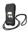 Karl Lagerfeld Saffiano Ikonik Karl's Head Handbag - Black