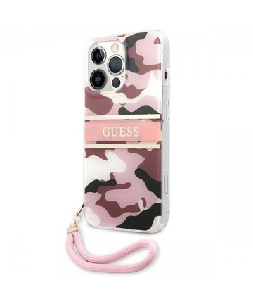 Guess GUHCP13LKCABPI iPhone 13 Pro / 13 6.1" pink/pink hardcase Camo Strap Collection