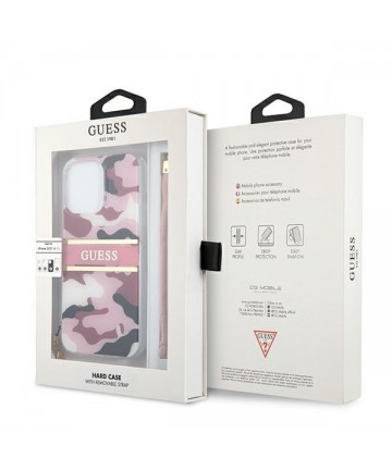 Guess GUHCP13LKCABPI iPhone 13 Pro / 13 6.1" pink/pink hardcase Camo Strap Collection