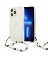 Guess GUHCP13LKPSWH iPhone 13 Pro / 13 6.1" Transparent Hardcase White Pearl
