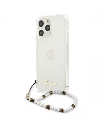 Guess GUHCP13LKPSWH iPhone 13 Pro / 13 6.1" Transparent Hardcase White Pearl