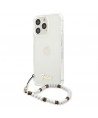 Guess GUHCP13LKPSWH iPhone 13 Pro / 13 6.1" Transparent Hardcase White Pearl