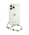 Guess GUHCP13LKPSWH iPhone 13 Pro / 13 6.1" Transparent Hardcase White Pearl