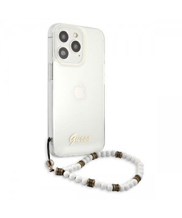 Guess GUHCP13LKPSWH iPhone 13 Pro / 13 6.1" Transparent Hardcase White Pearl