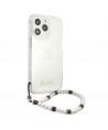 Guess GUHCP13LKPSWH iPhone 13 Pro / 13 6.1" Transparent Hardcase White Pearl