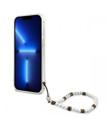 Guess GUHCP13LKPSWH iPhone 13 Pro / 13 6.1" Transparent Hardcase White Pearl