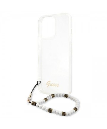 Guess GUHCP13LKPSWH iPhone 13 Pro / 13 6.1" Transparent Hardcase White Pearl