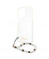 Guess GUHCP13LKPSWH iPhone 13 Pro / 13 6.1" Transparent Hardcase White Pearl