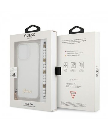 Guess GUHCP13LKPSWH iPhone 13 Pro / 13 6.1" Transparent Hardcase White Pearl
