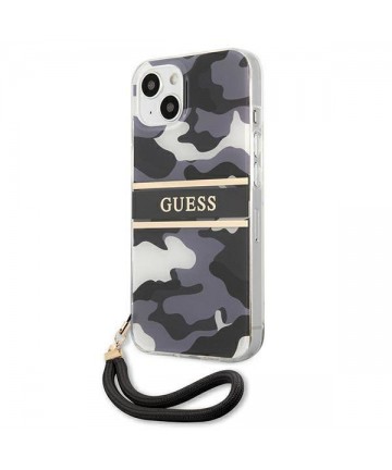 Guess GUHCP13MKCABBK iPhone 13 6.1" black/black hardcase Camo Strap Collection