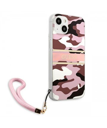 Guess GUHCP13MKCABPI iPhone 13 6.1" pink/pink hardcase Camo Strap Collection