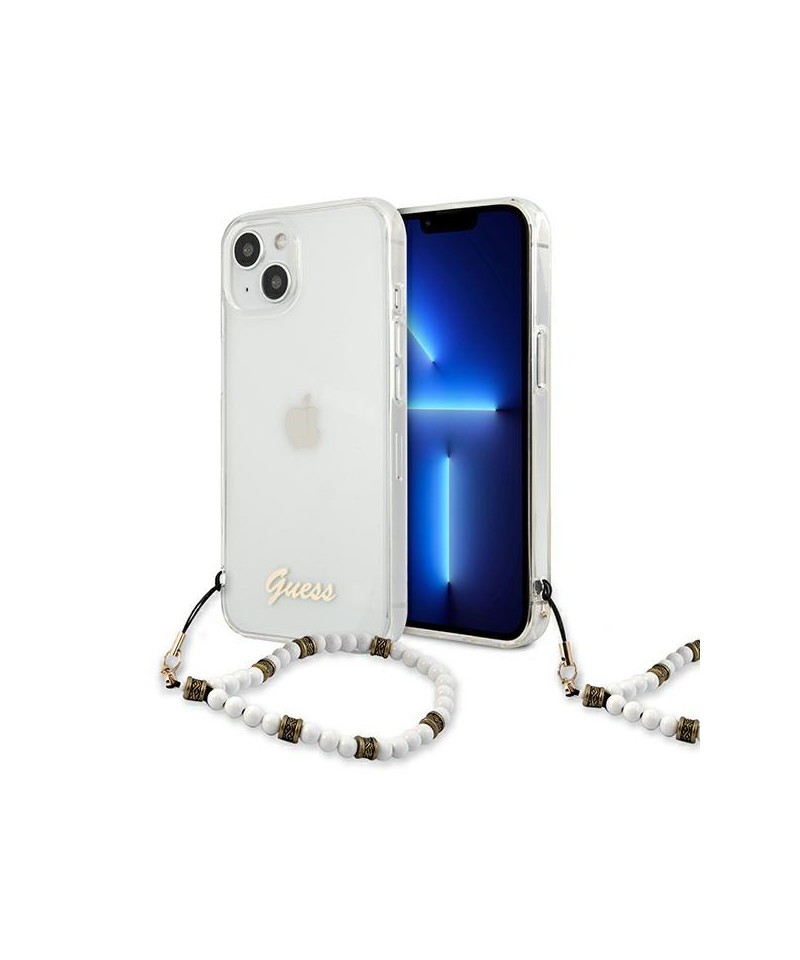 Guess GUHCP13MKPSWH iPhone 13 6.1" Transparent hardcase White Pearl