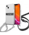 Guess GUHCP13SKC4GBSI iPhone 13 mini 5.4" Transparent hardcase 4G Gray Strap Silver Chain