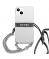 Guess GUHCP13SKC4GBSI iPhone 13 mini 5.4" Transparent hardcase 4G Gray Strap Silver Chain
