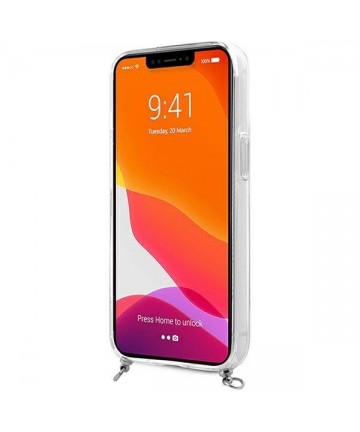 Guess GUHCP13SKC4GBSI iPhone 13 mini 5.4" Transparent hardcase 4G Gray Strap Silver Chain