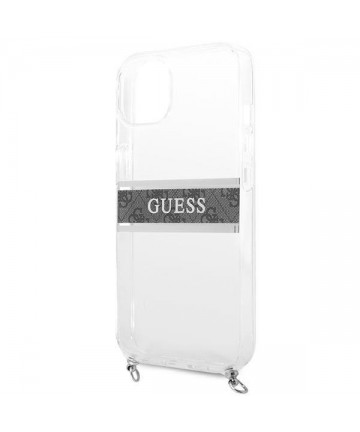 Guess GUHCP13SKC4GBSI iPhone 13 mini 5.4" Transparent hardcase 4G Gray Strap Silver Chain