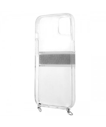 Guess GUHCP13SKC4GBSI iPhone 13 mini 5.4" Transparent hardcase 4G Gray Strap Silver Chain