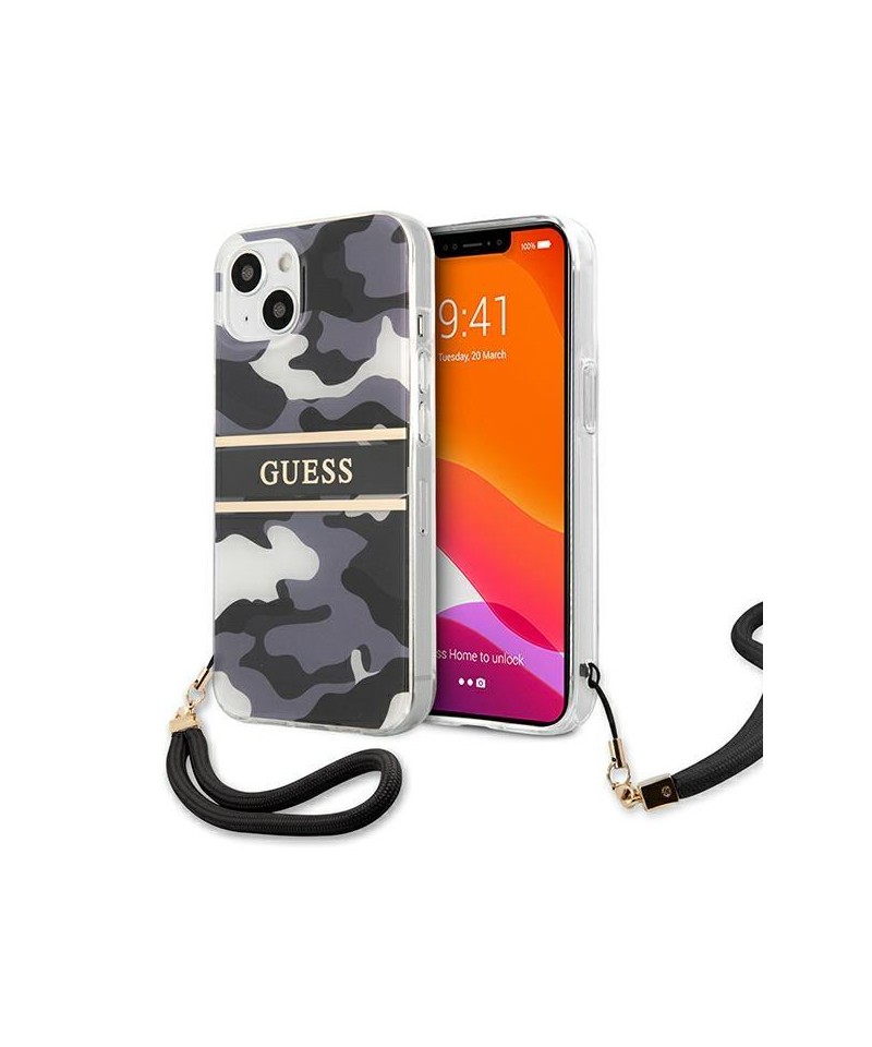 Guess GUHCP13SKCABBK iPhone 13 mini 5.4" black/black hardcase Camo Strap Collection