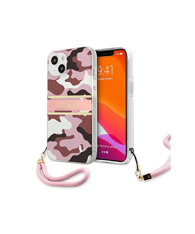 Guess GUHCP13SKCABPI iPhone 13 mini 5.4" pink/pink hardcase Camo Strap Collection