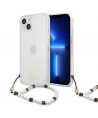 Guess GUHCP13SKPSWH iPhone 13 mini 5.4" Transparent hardcase White Pearl