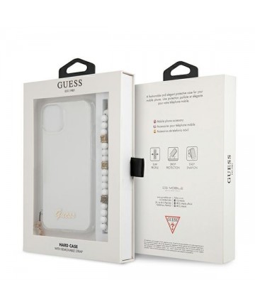 Guess GUHCP13SKPSWH iPhone 13 mini 5.4" Transparent hardcase White Pearl