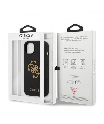 Guess GUHCP13SLS4GGBK iPhone 13 mini 5.4" black/black hard case Silicone 4G Logo