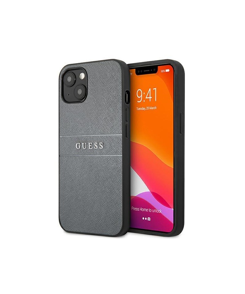 Guess GUHCP13SPSASBGR iPhone 13 mini 5.4" grey/grey Saffiano Strap