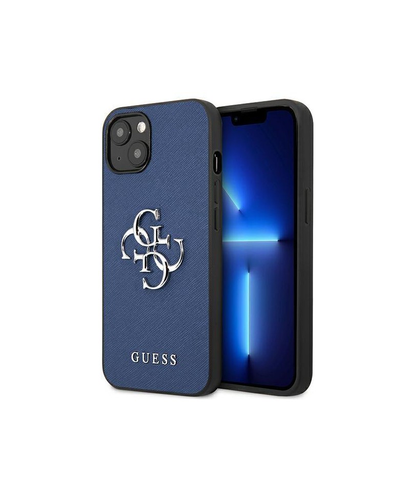 Guess GUHCP13SSA4GSBL iPhone 13 mini 5.4" blue/blue hardcase Saffiano 4G Metal Logo