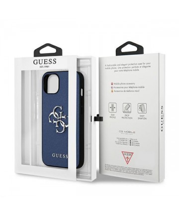Guess GUHCP13SSA4GSBL iPhone 13 mini 5.4" blue/blue hardcase Saffiano 4G Metal Logo