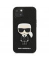 Karl Lagerfeld Saffiano Ikonik Karl's Patch Case for iPhone 13 mini - Black