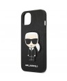 Karl Lagerfeld Saffiano Ikonik Karl's Patch Case for iPhone 13 mini - Black