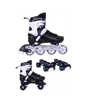 ΑΘΛΟΠΑΙΔΙΑ 10306 Αυξομειούμενα Πατίνια/Roller Skates 2 σε 1 - Μαύρο