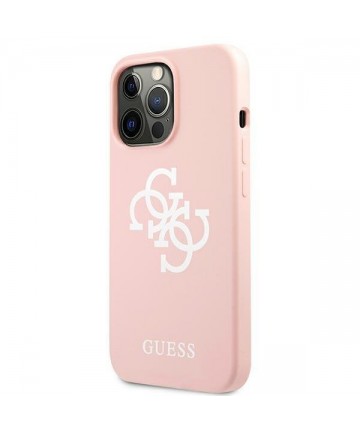 Guess GUHCP13LLS4GWPI iPhone 13 Pro / 13 6.1" pink/pink hard case Silicone 4G Logo