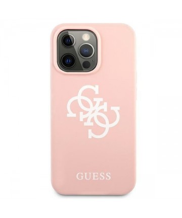 Guess GUHCP13LLS4GWPI iPhone 13 Pro / 13 6.1" pink/pink hard case Silicone 4G Logo