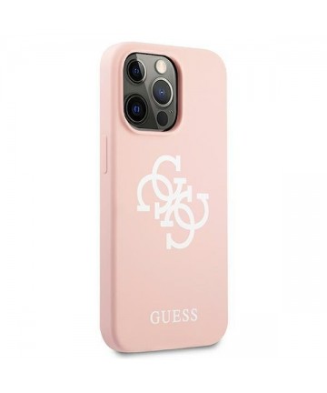 Guess GUHCP13LLS4GWPI iPhone 13 Pro / 13 6.1" pink/pink hard case Silicone 4G Logo