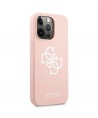 Guess GUHCP13LLS4GWPI iPhone 13 Pro / 13 6.1" pink/pink hard case Silicone 4G Logo
