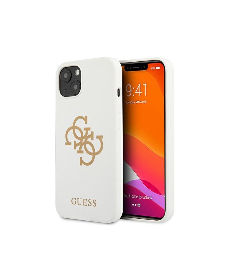 Guess GUHCP13SLS4GGWH iPhone 13 mini 5.4" white/white hard case Silicone 4G Logo