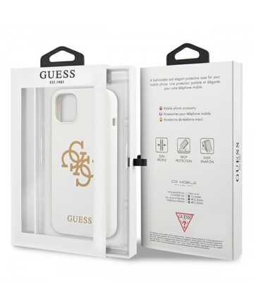 Guess GUHCP13SLS4GGWH iPhone 13 mini 5.4" white/white hard case Silicone 4G Logo