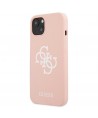 Guess GUHCP13SLS4GWPI iPhone 13 mini 5.4" pink/pink hard case Silicone 4G Logo