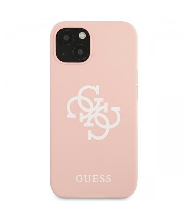 Guess GUHCP13SLS4GWPI iPhone 13 mini 5.4" pink/pink hard case Silicone 4G Logo