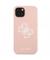 Guess GUHCP13SLS4GWPI iPhone 13 mini 5.4" pink/pink hard case Silicone 4G Logo