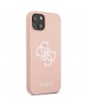 Guess GUHCP13SLS4GWPI iPhone 13 mini 5.4" pink/pink hard case Silicone 4G Logo