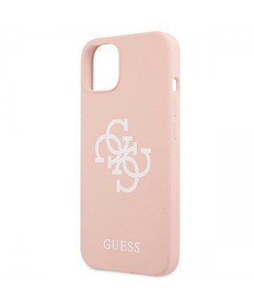 Guess GUHCP13SLS4GWPI iPhone 13 mini 5.4" pink/pink hard case Silicone 4G Logo