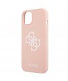 Guess GUHCP13SLS4GWPI iPhone 13 mini 5.4" pink/pink hard case Silicone 4G Logo