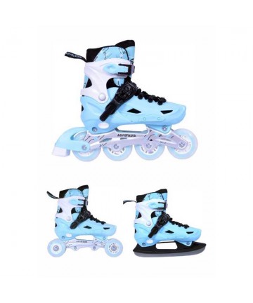 3K Αυξομειούμενα Πατίνια/Roller Skates/Παγοπέδιλα 3 σε 1 - Μέντα