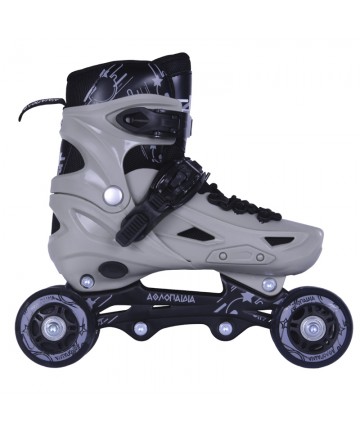 3K Αυξομειούμενα Πατίνια/Roller Skates/Παγοπέδιλα 3 σε 1 - Γκρι